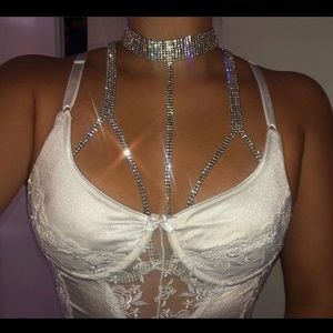 rhinestone harness bralette